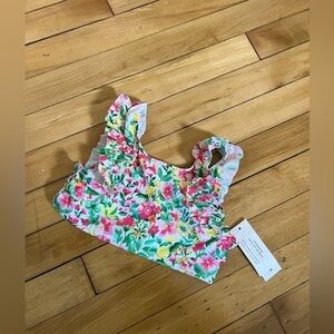 NWT Janie and Jack ruffle floral print swimsuit top